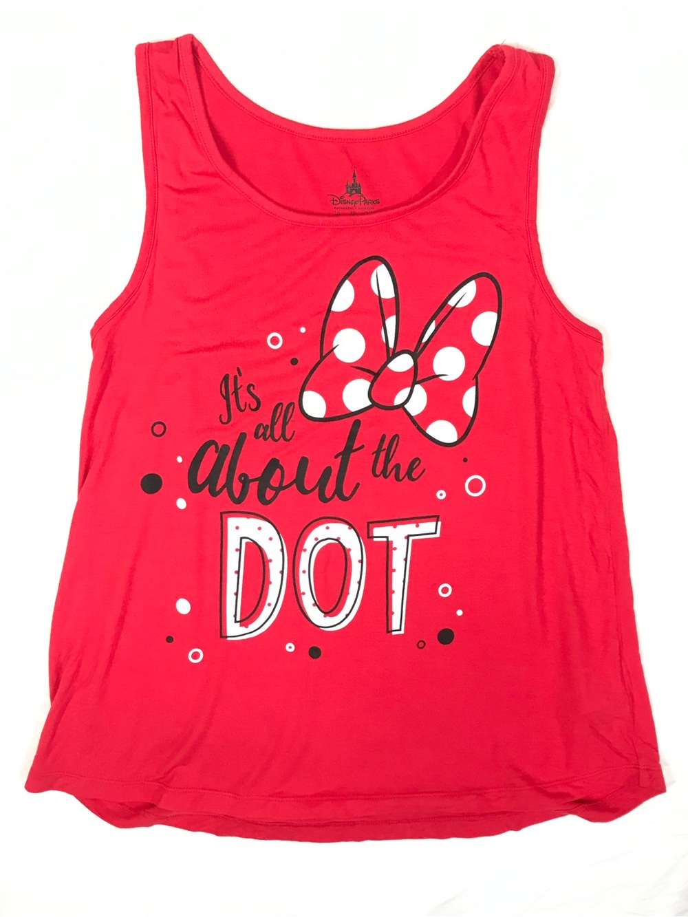 Disney Red Tank Top with Minnie Polka Dot Bow Graphic